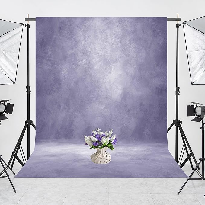 Abstract Professional Photography Backdrop for Portrait Photo Props Booth Background Photoshoot Studio with Polyester Fabric Roller Pocket on Top(6x8ft,Light Purple,No Stand)