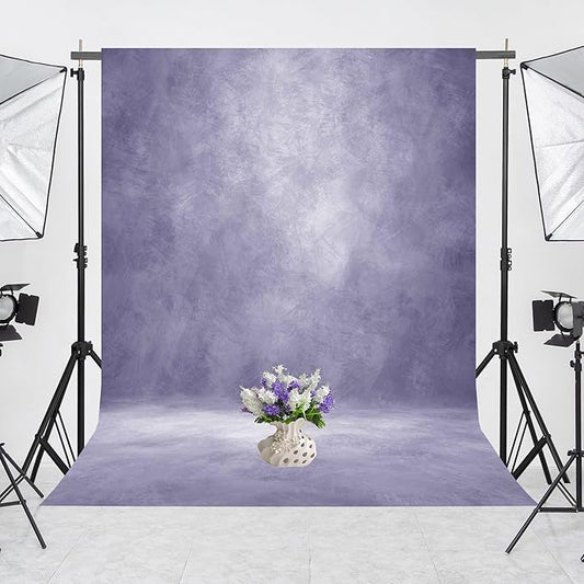 Abstract Professional Photography Backdrop for Portrait Photo Props Booth Background Photoshoot Studio with Polyester Fabric Roller Pocket on Top(6x8ft,Light Purple,No Stand)