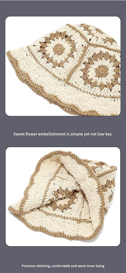 Winter Plush Fuzzy Bucket Hat Flower Fisherman Hats for Women Men Bucket hat