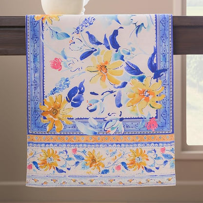 Maison d'Hermine Table Runner 100% Cotton Double Layer Table Runners 108 inches Long Decorative for Home Kitchen Dining Party Baby Shower Wedding Bridal Shower Spring Summer (Girassol,14.50" x 108")