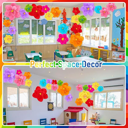 Giant Paper Flowers Artificial Large Paper Flower Decoration for Handcrafted Wall Backdrop Christmas Mexican Wedding Graduation Bridal Shower Birthday Party Supplies(Mexican Fiesta,12 Pcs)