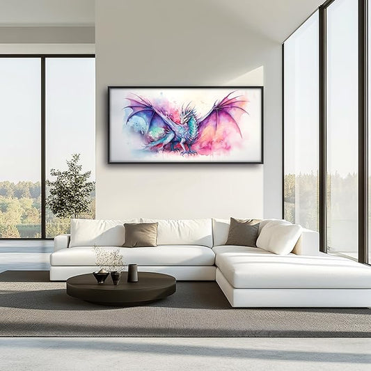 Framed Large Pictures Wall Art for Living Room, Dragon Oversized Wall Decor Dragon Canvas Print Painting Modern Extra Large Framed Artwork for Bedroom Office 60"x30"