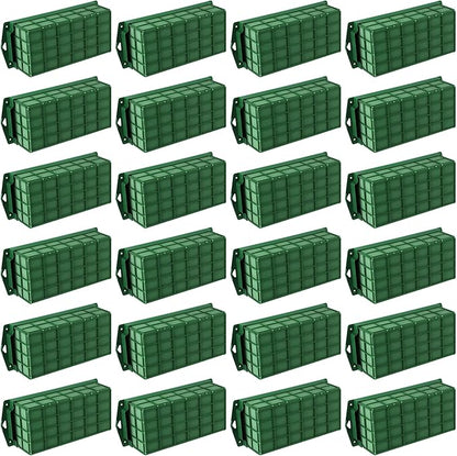 24 Packs Floral Foam Cage Rectangle Flower Cage Holders with Floral Foam Flower Arrangement Supplies for Fresh Flowers, Home Wedding Decorations, 11.8 x 4.3 x 3.1 Inches