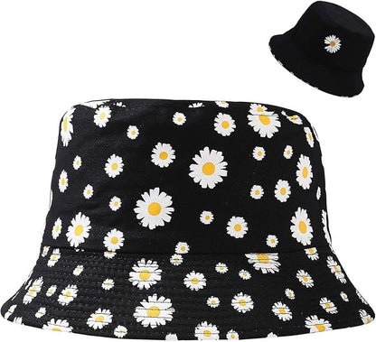 Malaxlx Unisex Bucket Hat Beach Sun Hat Aesthetic Fishing Hat for Men Women Teens, Reversible Double-Side-Wear