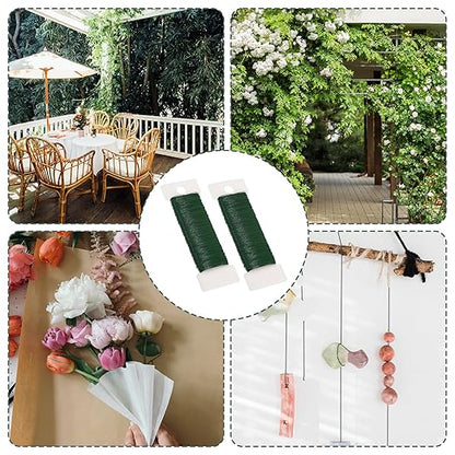 10 Packs Green Floral Wire, 255 Yards Wreath Making Supplies Flower Wire for Crafts, Floral Stem Plant Craft 22 Gauge Wires Bendable, Flexible Christmas Flower Bouquet Accessories Florist Wires