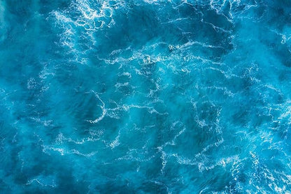 Blue Foam Seascape Mural, Bedroom and Living Room Mural Large Wall Background Wallpaper(Non-self-Adhesive)