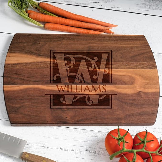 Blue Ridge Mountain Gifts Personalized Cutting Board for Wedding or Anniversary - Laser Engraved Wood Board - Custom Charcuterie Food Tray, Christmas Gift Cutting Board for Mom for Dad