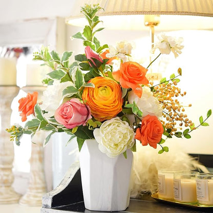 FiveSeasonStuff Silk Roses Artificial Flowers for Decoration, Home Decor Centerpiece for Tables, Wedding Bridal Bouquet of Flowers Real Touch Roses 12 Stems (Burnt Orange)