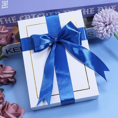 Royal Blue Ribbon for Gift Wrapping, 1 inch Polyester Satin Hair Ribbon for Flower Bouquet, Weeding Decoration, Baby Shower, Crafts Bows Fabric Christmas Ribbons 25 Yards