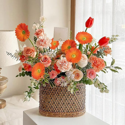 IPOPU Daisy Flowers Artificial,20PCS Orange Flowers Gerbera Daisy Fake Daisies for Wedding Party Office Home Decorations(Orange)