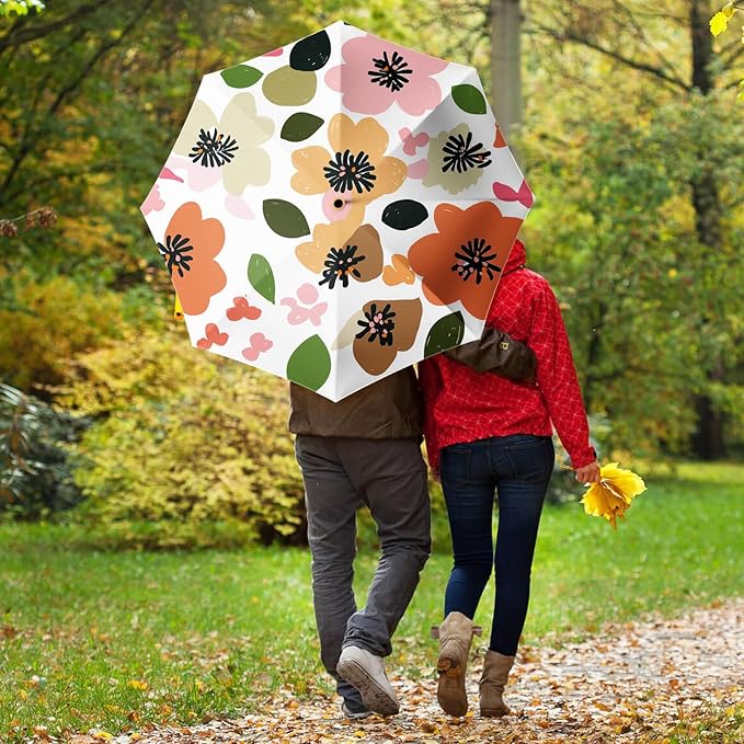 Small Compact Travel Automatic Folding Umbrella for Women, Portable Lightweight, Rain, Wind, UV Sun Shade