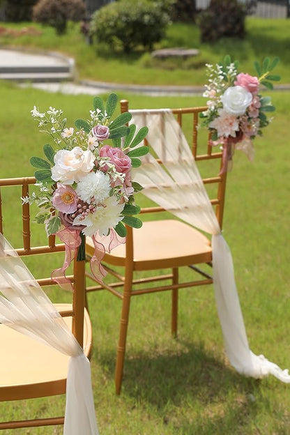 Artificial Flowers Dusty Pink Box Set for DIY Bridal Bouquets Wedding Shower Decorations Fake Floral Arrangements for Party Table Centerpieces Home Decor Indoor Outdoor