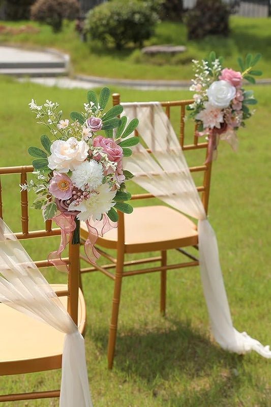 Artificial Flowers Dusty Pink Box Set for DIY Bridal Bouquets Wedding Shower Decorations Fake Floral Arrangements for Party Table Centerpieces Home Decor Indoor Outdoor