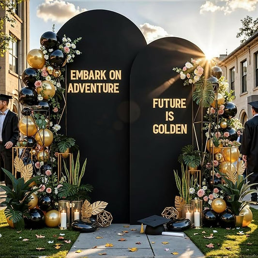 Black Arch Backdrop Covers - 7.2FT, 6FT Spandex Fitted Wedding Arch Stand Covers Double-Sided Arch Covers Stretchy Backdrop for Christmas Party, Wedding, Birthday, Baby Shower Decorations