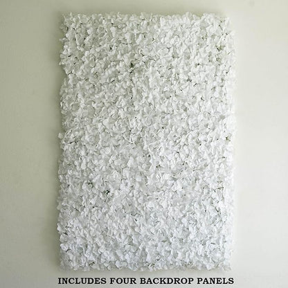 Efavormart 4 PCS White Silk Hydrangea Flower Mat Wall Wedding Event Decor for DIY Centerpieces Arrangements Party Decorations