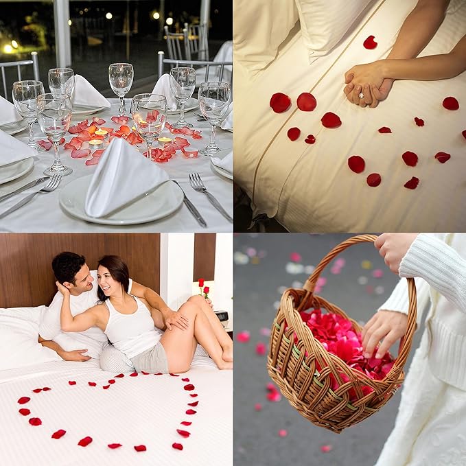 1000 PCS Separated Artificial Champagne Rose Petals for Romantic Night for her Set,Faux Champagne Flower Petals for Flower Girl Weddings Valentine Day Party Romantic Decoration(Ready-to-use)