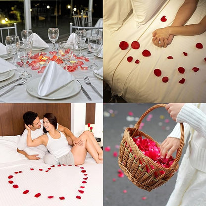 Separated 1000 PCS Artificial Gradient Orange Red Rose Petals, Sunset Flower Petals,Orange Flower Girl Petals for Wedding Decor,Romantic Night for her Set(Ready-to-use)