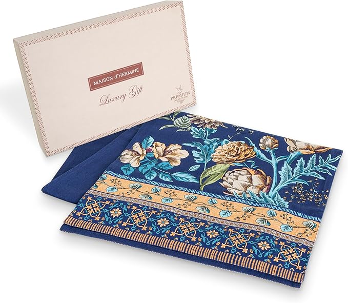 Maison d' Hermine Table Runners 100% Combed Cotton Premium 14.50 Inch x 108 Inch Tablerunner, Decorative Table Runner, Dining, Buffet Parties & Camping, Artichoke (Double Layer)