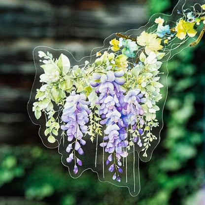 Floral Vine PET Stickers, 120 Pcs Large Botanical Ephemera for Scrapbooking, Journaling, DIY Crafting, and Art Supplies