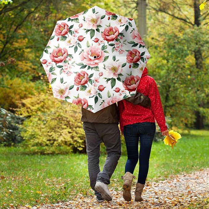 Small Compact Travel Automatic Folding Umbrella for Women, Portable Lightweight, Rain, Wind, UV Sun Shade