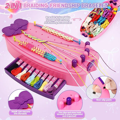 OCHIDO 2 in 1 Friendship Bracelet Kit, Bracelet Making Kit for Girls, Arts and Crafts for Kids Ages 8-12, DIY String Bracelet Maker, Birthday Christmas Gift for Girl 6 7 9 10 11 12+ Year Old