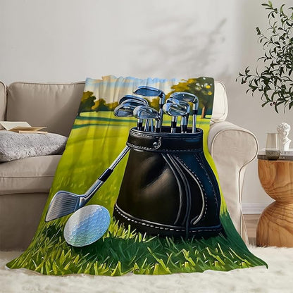 Golf Blanket for Boys Golfing Sport Throw Blanket Soft Cozy Fleece Fuzzy Stuffed Plush Flannel Gifts for Girls Women Kids Adults 40''x50''