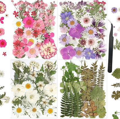 110+PCS Pressed Flowers for Resin molds Real Dried Flower Leaves for Resin Jewelry Making Dry Flowers for Scrapbooking Crafts DIY Soap Candles Making Nails Décor (Colorful-A)