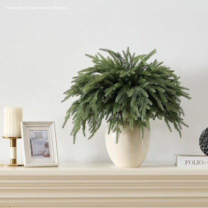 12Pcs 18'' Norfolk Pine Stems Realistic, Lifelike Christmas Greenery Pine Branches for DIY Wreaths, Vase Fillers, Indoor Outdoor Decor, Real Touch Christmas Decorations for Table, Mantle