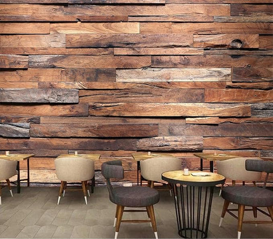 Cliouar-Timber Wood Wall Texture Background Mural Wallpaper Peel and Stick 137" x 102"