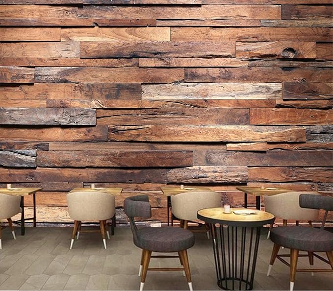 Cliouar-Timber Wood Wall Texture Background Mural Wallpaper Peel and Stick 160" x 114"