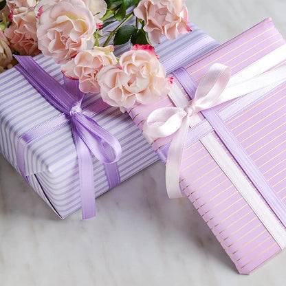 LIUYAXI Light Purple Satin Ribbon, Double Faced 5/8" X Continuous 25 Yards Ribbons Perfect for Gift Wrapping Bows Bouquet Wedding Craft and More