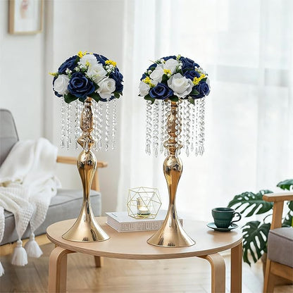 Flower Centerpieces for Wedding Tables: Wedding Table Decorations Navy Blue & White Flower Balls Centerpieces for Engagement Cerebration Party Center Pieces 10 Packs