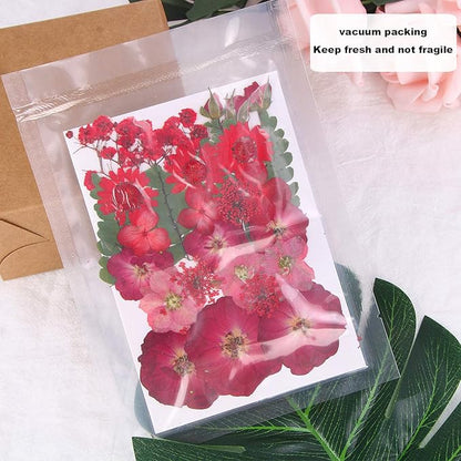 Augshy Red Dried Pressed Flowers, Pressed Red Roses Dried Flowers for Resin Molds Jewelry Nail Art Craft DIY
