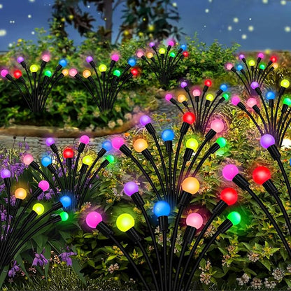 Kohlrabi Solar Garden Lights Outdoor, 10 Pack 80 LED Solar Firefly Lights Waterproof, Sway by Wind, Swaying Light for Yard Patio Backyard Garden Planter Flower Bed Pathway Decoration