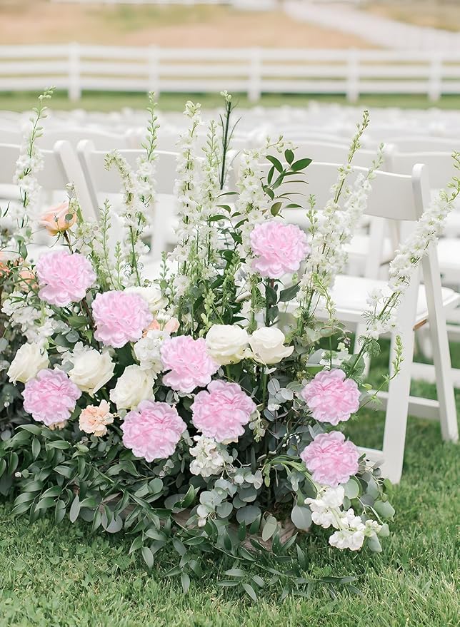 Pink Carnations Artificial Flowers 15PCS Carnations Flowers Silk Flowers 21.25in Fake Flowers for Wedding Home Table Centerpieces Floral Arrangements(Light Pink)