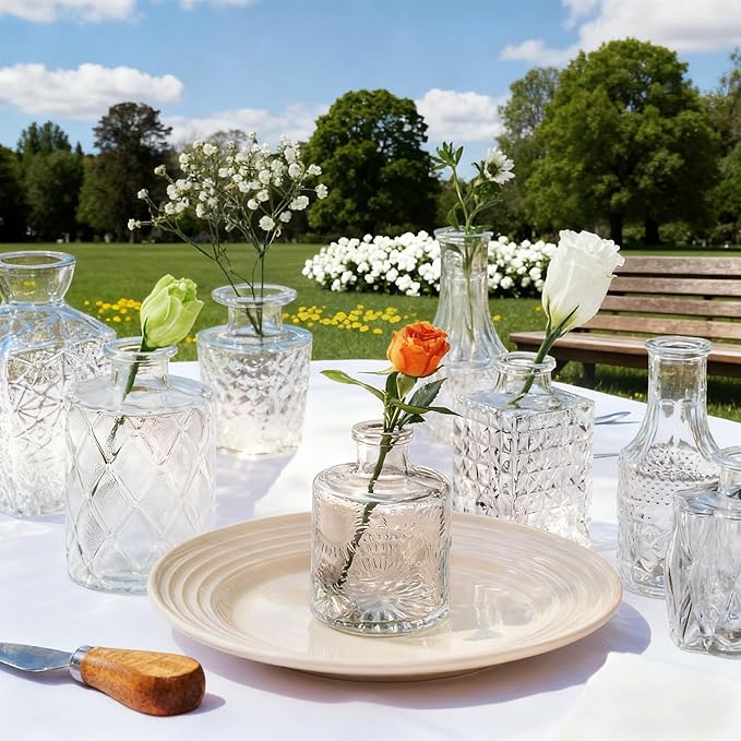 Bud Vase Set of 36PCS, Wedding Centerpieces for Tables Mini Clear Bud Vases for Flowers Small Flower Vases Suitable for Birthday Party Anniversary Wedding Baby Shower