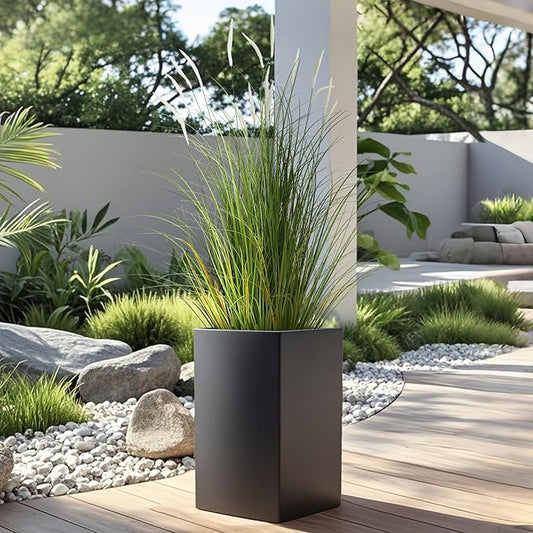 KOL 3ft 2-Pack Artificial Cattail Reed Grass, 35in Artificial Indoor Outdoor Fake Onion Grass Plant, Home Office Wedding Decorative Faux Potted Plant Greenery, Housewarming Gift, White