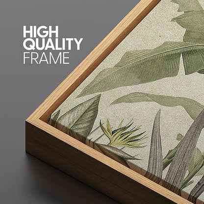 SIGNFORD Large Framed Canvas Print Wall Art Tropical Corn Plant Botanical Illustrations Modern Art Calm Warm for Living Room, Bedroom, Office - 60"x20"