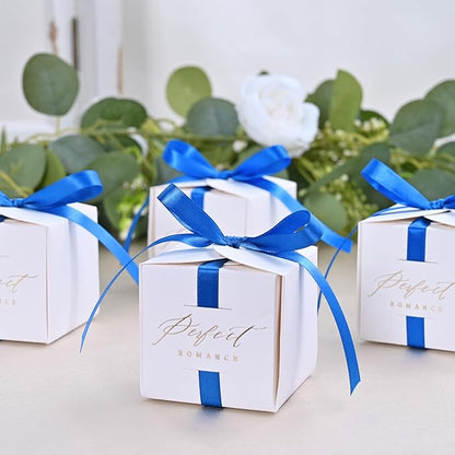 Double Face Royal Blue Satin Ribbon 3/8 inch X 50 Yards Polyester Royal Blue Ribbon for Gift Wrapping Very Suitable for Weddings Party Hair Bow Invitation Decorations and More