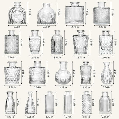 Aheroi 32 Pcs Bud Vase Set, Clear Vases for Centerpieces, Cute Glass Bud Vases Small Vases for Flowers, Mini Vase Flower Vase Set for Wedding Decorations, Room Office Table Decor