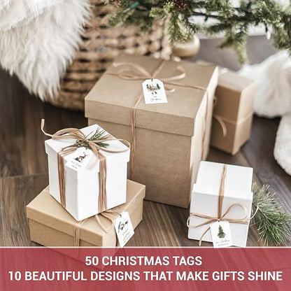 Christmas Gift Tags Stickers and String (Woodland Christmas Gift Tags)