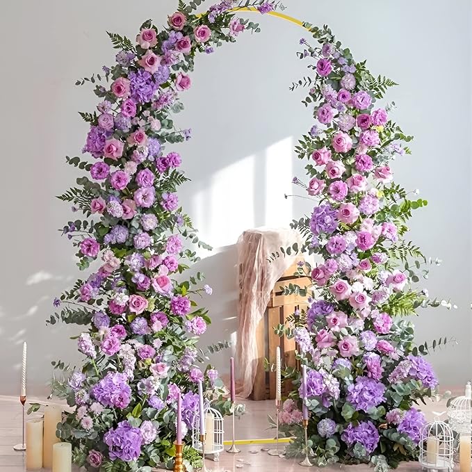 Fomcet 6.6x3.3FT Metal Gold Wedding Arch Backdrop Stand Balloon Arched Frame for Ceremony Birthday Party Graduation Bridal Baby Shower Anniversary Background Decoration