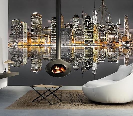 Cliouar-Aerial View of Manhattan, New York City Mural Wallpaper Peel and Stick 90" x 67"
