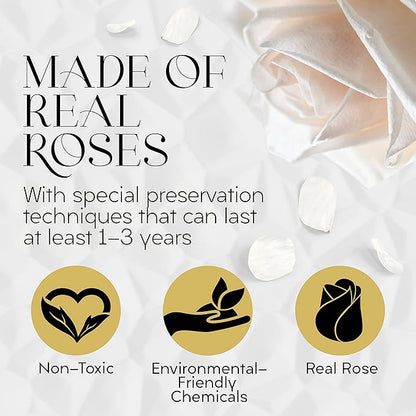 GLAMOUR BOUTIQUE Eternal Preserved Roses in a Box - Flowers Forever, Rose Forever in a Box for Wife, Birthday Gifts for Her, 7 Roses, White