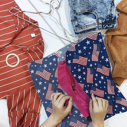 American Flag Printed Tissue Paper for Gift Bags or Boxes and Wrapping - Fourth of July Summer Bulk Decorative Art Tissue Paper for Packaging and Gifting | 24 Sheets 20" x 30"