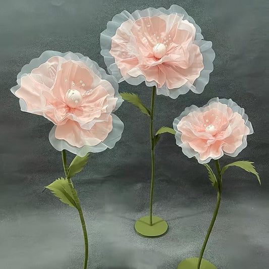 Large EVA Artificial Flower, 5.3ft Giant Flower Backdrop Decorations for Wedding Birthday Christmas Party Photography Mall Shop Window Display Home Decor Props, Pink