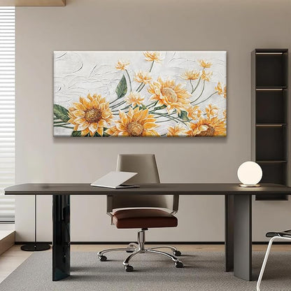 Suconvng Wall Art Living Room Sunflower Wall Art Modern Canvas Art Wall Decor Home Wall Decor Suitable Pictures For Bedroom Apartment Office Can Be Hung 24" X 48"