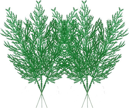 Christmas Glitter Stems 24pcs Artificial Pine Tree Picks for Christmas Tree Ornaments fillers, DIY Xmas Wreath, Crafts, Garland, Holiday, Party, Wedding and Home Decoration (Green)