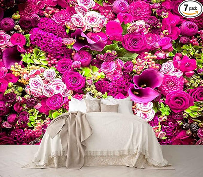 Rose Wall Mural Floral Photo Wallpaper Murals for Wall Decor for Living Room（Not Peel and Stick）