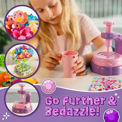 Flower Bouquet Making Kit Toy for Kids - 5 Year Old Girl Gift, Toys for 7 Year Old Girls Gifts, Arts and Crafts for Girls Ages 4 5 6 7 8 8-12 + Christmas Gift Ideas - 6 Year Old Girl Gifts Birthday